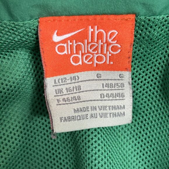 Nike Jacket Women's Large 12-14 Green Track Full Zip Windbreaker Pockets Vented - Picture 6 of 8
